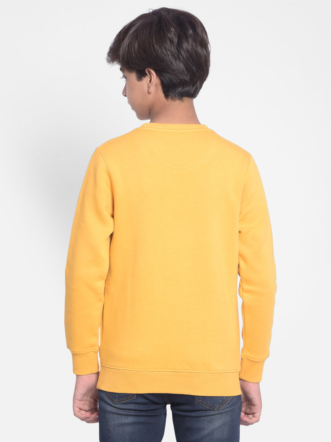 Mustard Printed Sweatshirt-Boys Sweatshirt-Crimsoune Club