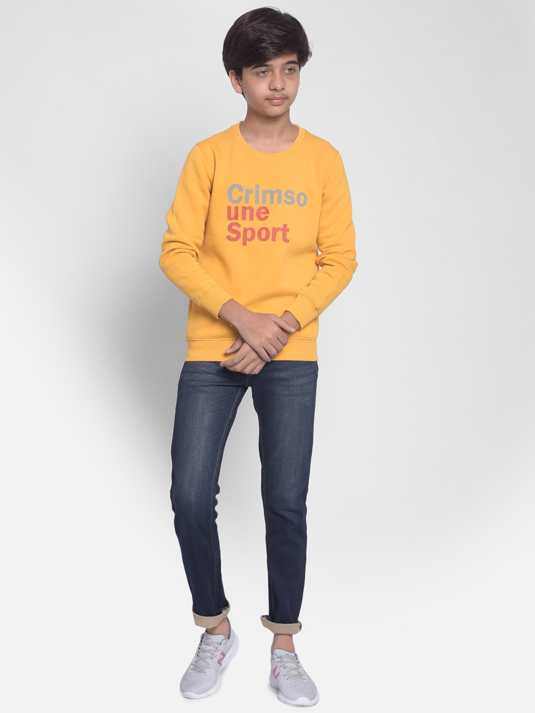 Mustard Printed Sweatshirt-Boys Sweatshirt-Crimsoune Club
