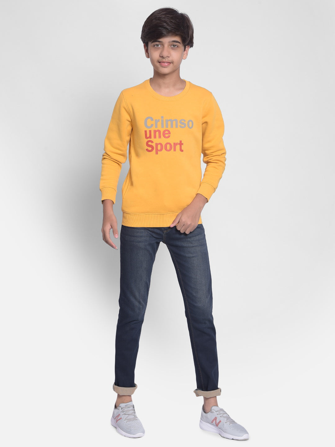 Mustard Printed Sweatshirt-Boys Sweatshirt-Crimsoune Club