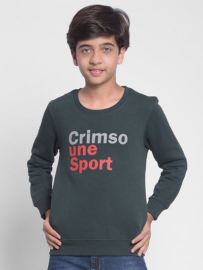 Green Printed Sweatshirt-Boy Sweatshirt-Crimsoune Club