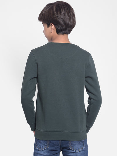 Green Printed Sweatshirt-Boy Sweatshirt-Crimsoune Club