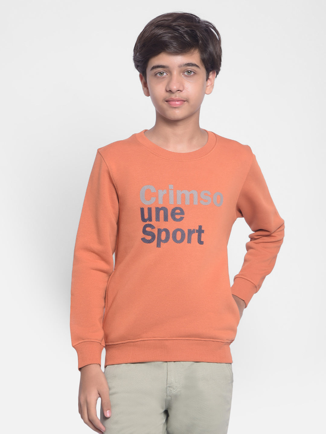 Rust Printed Sweatshirt-Boys Sweatshirts-Crimsoune Club