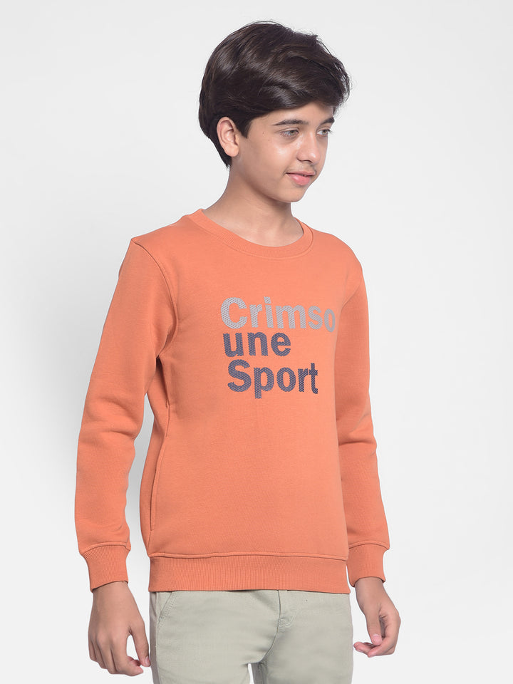 Rust Printed Sweatshirt-Boys Sweatshirts-Crimsoune Club