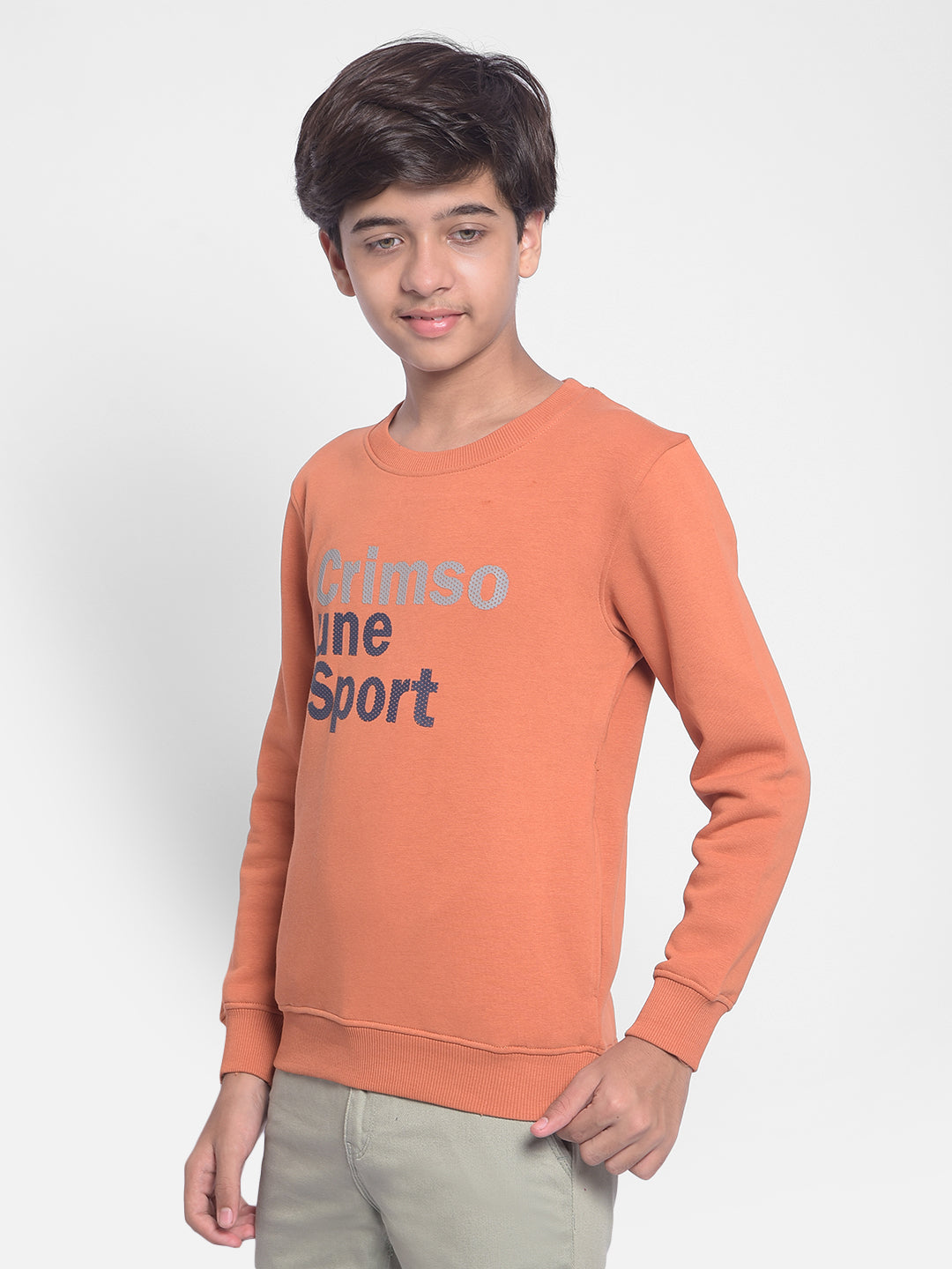 Rust Printed Sweatshirt-Boys Sweatshirts-Crimsoune Club