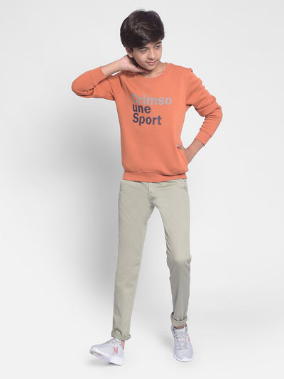 Rust Printed Sweatshirt-Boys Sweatshirts-Crimsoune Club