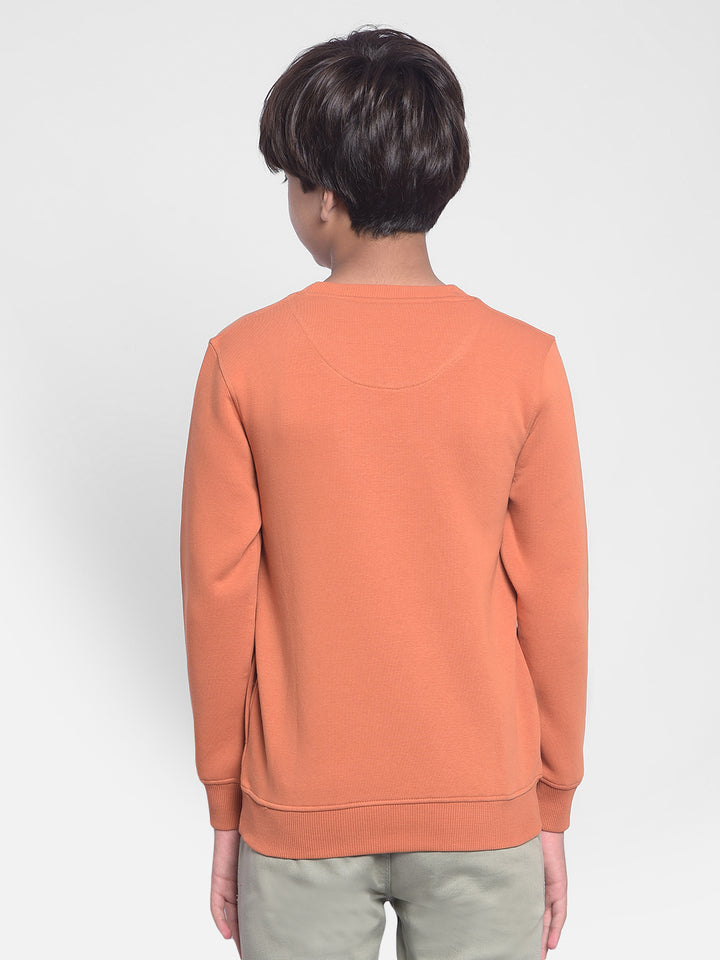 Rust Printed Sweatshirt-Boys Sweatshirts-Crimsoune Club