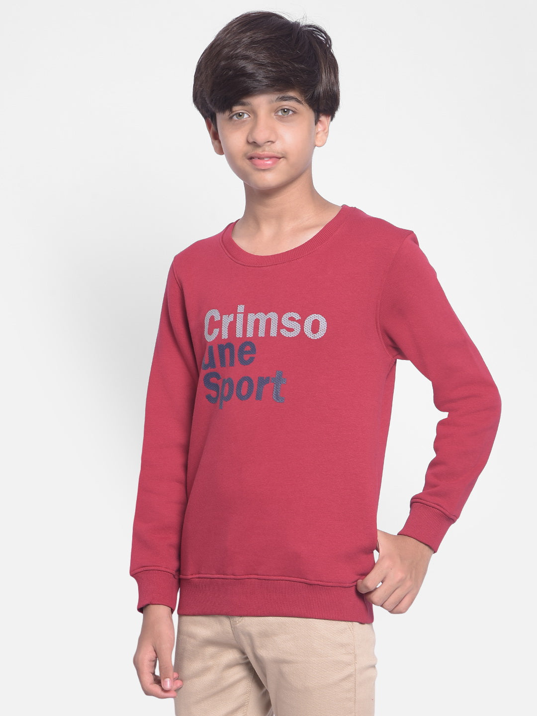 Red Printed Sweatshirt-Boys Sweatshirt-Crimsoune Club