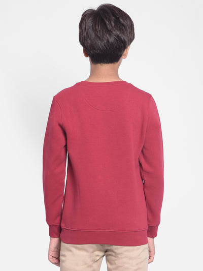Red Printed Sweatshirt-Boys Sweatshirt-Crimsoune Club