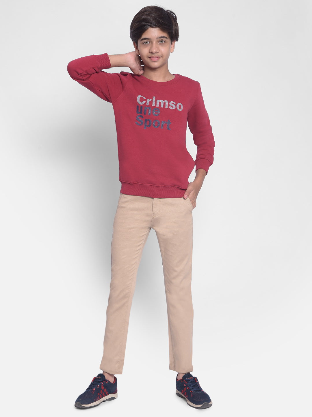 Red Printed Sweatshirt-Boys Sweatshirt-Crimsoune Club