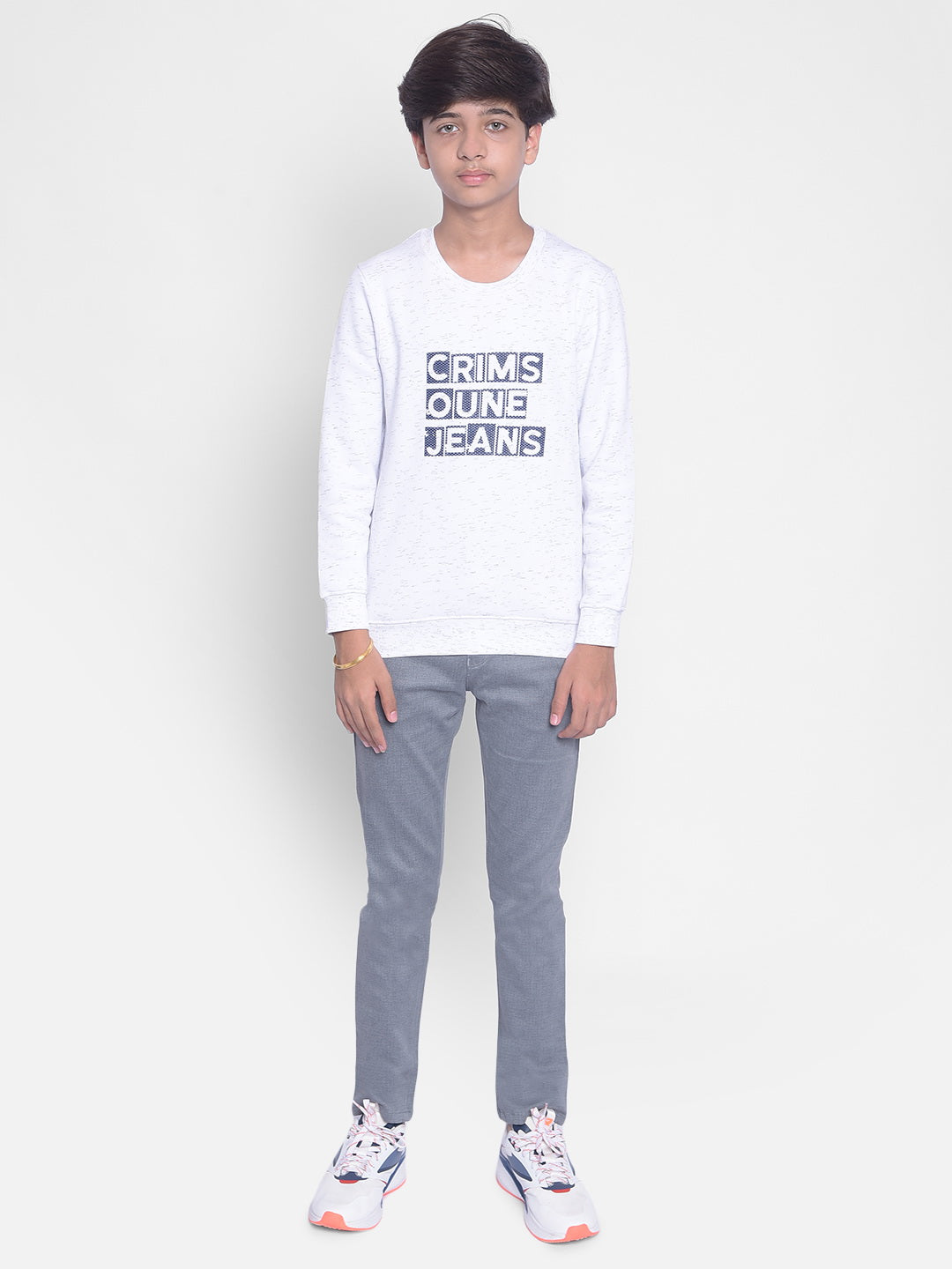 White Printed Sweatshirt-Boys Sweatshirt-Crimsoune Club