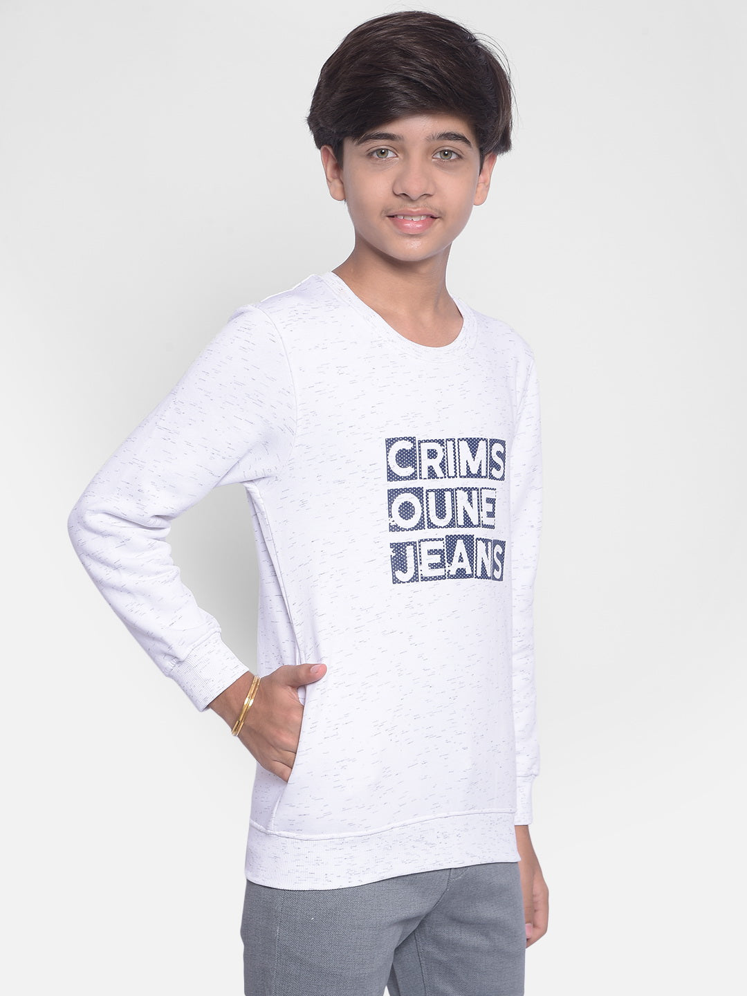 White Printed Sweatshirt-Boys Sweatshirt-Crimsoune Club