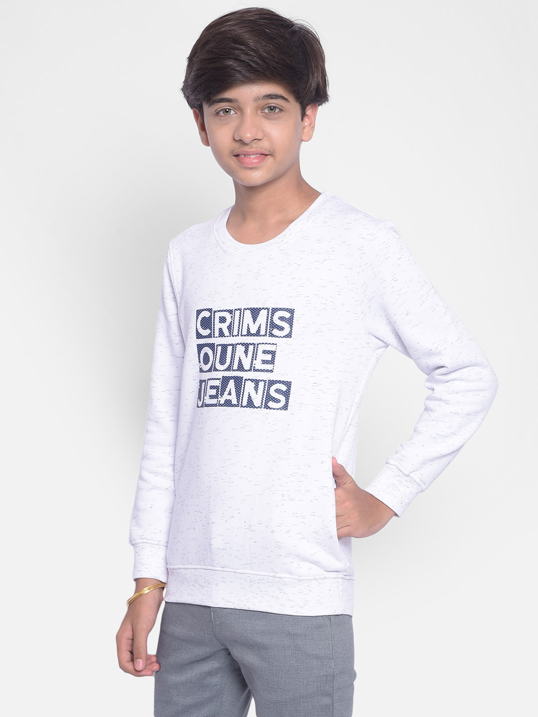 White Printed Sweatshirt-Boys Sweatshirt-Crimsoune Club