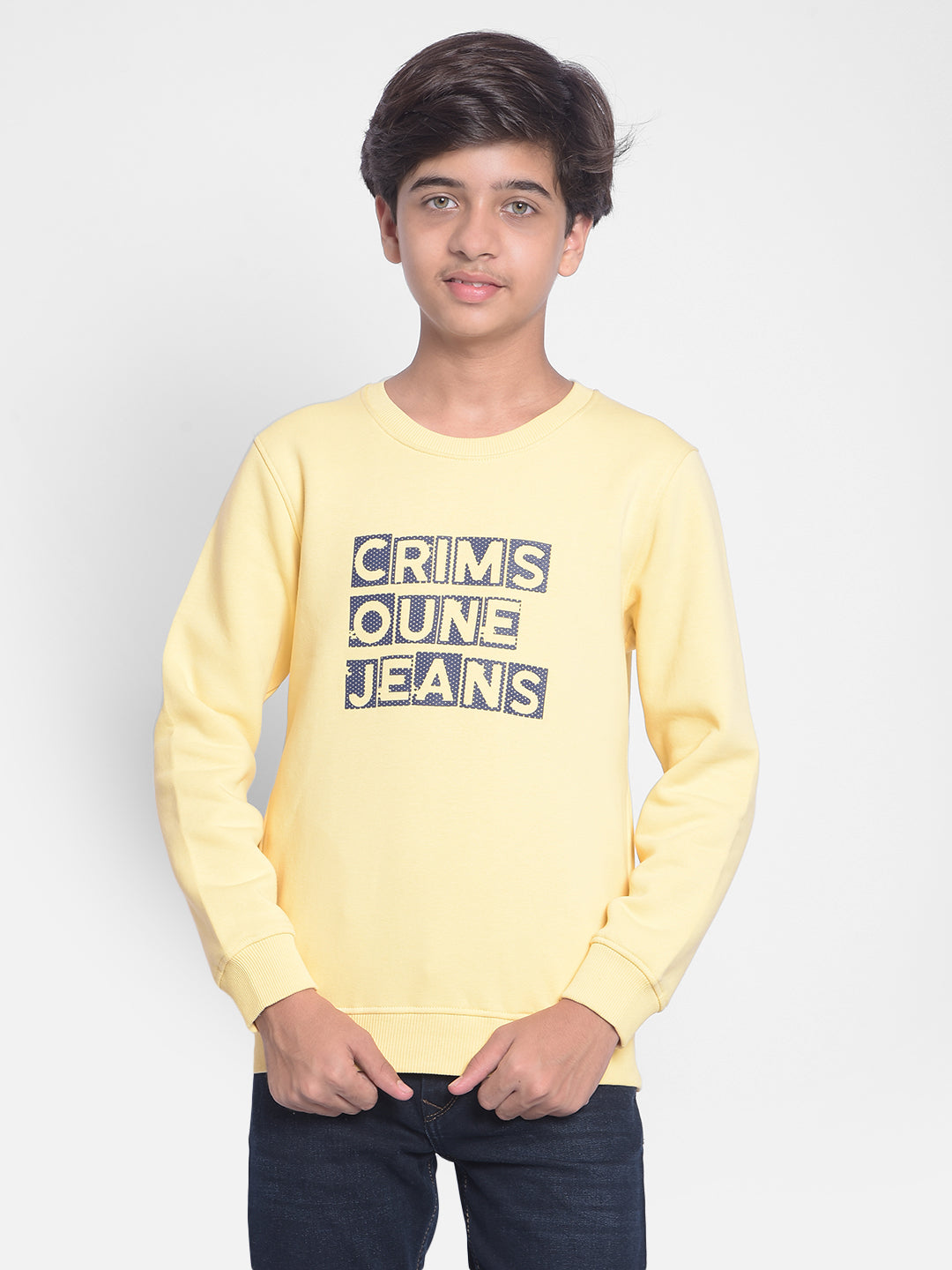 Cream Printed Sweatshirt-Boys Sweatshirts-Crimsoune Club