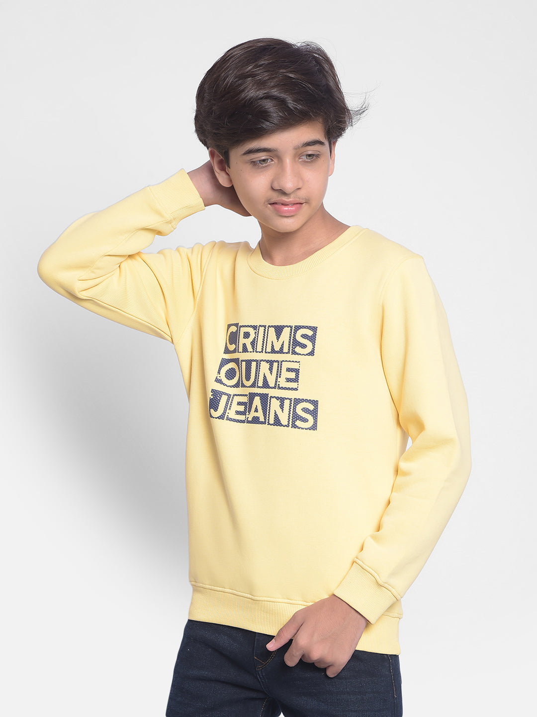 Cream Printed Sweatshirt-Boys Sweatshirts-Crimsoune Club