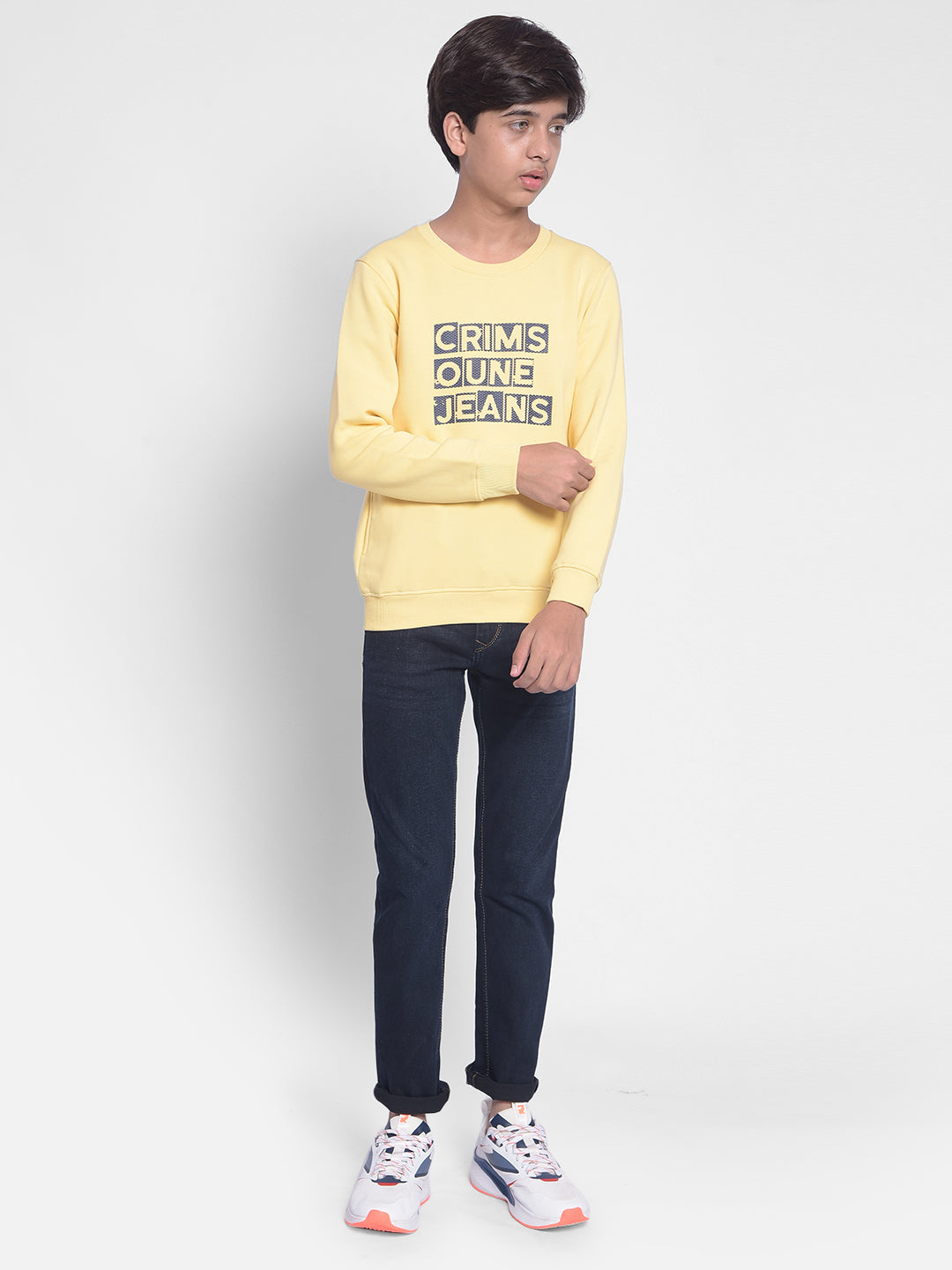 Cream Printed Sweatshirt-Boys Sweatshirts-Crimsoune Club