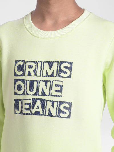Green Printed Sweatshirt-Boys Sweatshirts-Crimsoune Club