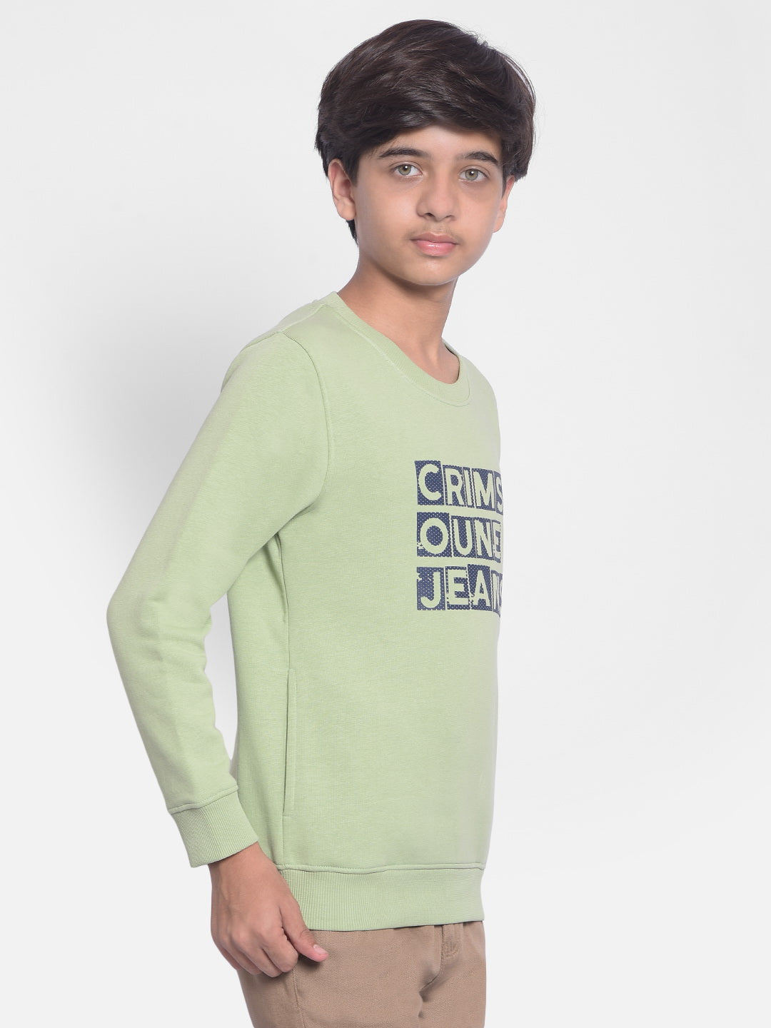 Olive Printed Sweatshirt-Boys Sweatshirt-Crimsoune Club