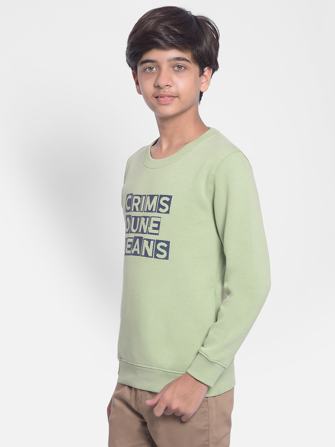 Olive Printed Sweatshirt-Boys Sweatshirt-Crimsoune Club