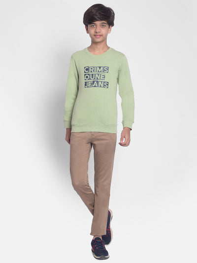 Olive Printed Sweatshirt-Boys Sweatshirt-Crimsoune Club