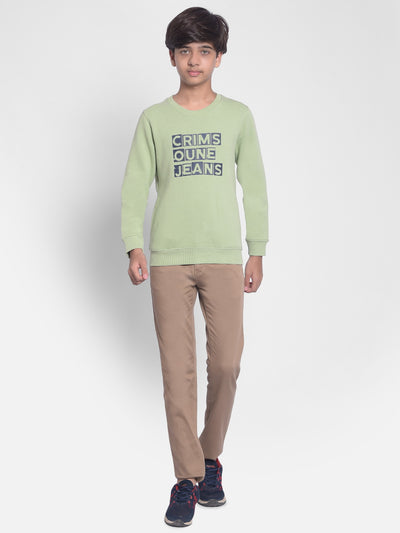 Olive Printed Sweatshirt-Boys Sweatshirt-Crimsoune Club