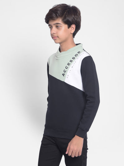 Green Colourblocked Sweatshirt-Boys Sweatshirts-Crimsoune Club