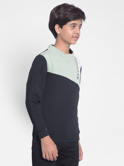 Green Colourblocked Sweatshirt-Boys Sweatshirts-Crimsoune Club