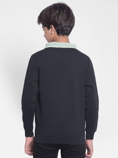 Green Colourblocked Sweatshirt-Boys Sweatshirts-Crimsoune Club