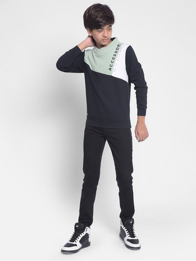 Green Colourblocked Sweatshirt-Boys Sweatshirts-Crimsoune Club