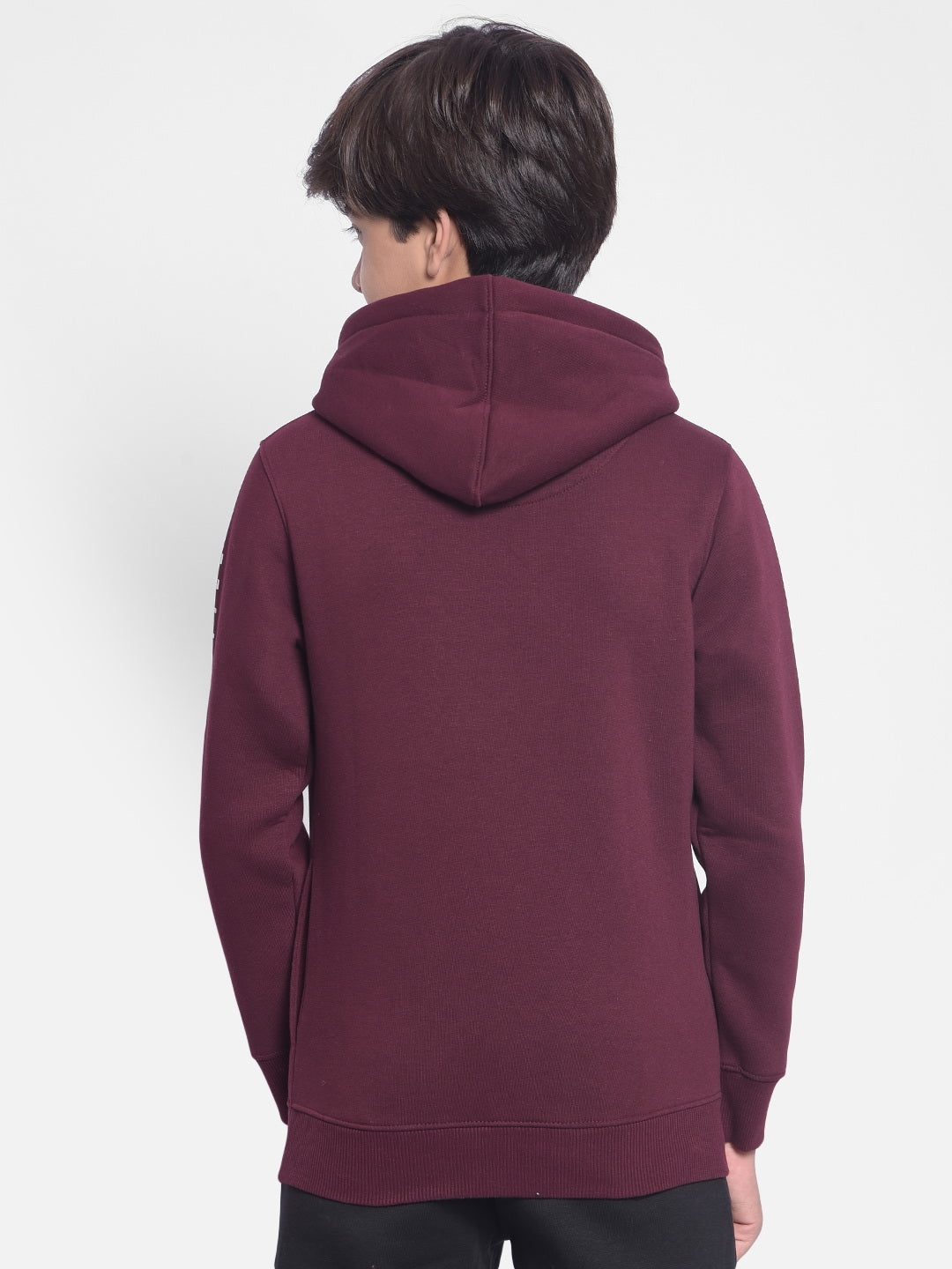 Wine Printed Sweatshirt With Hood-Boys Sweatshirt-Crimsoune Club