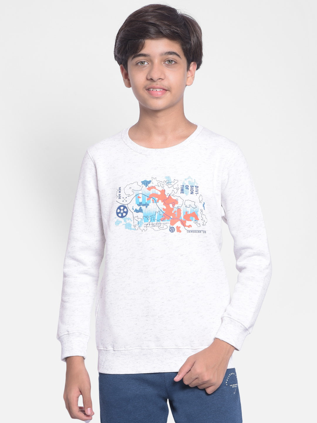 White Printed Sweatshirt-Boys Sweatshirt-Crimsoune Club