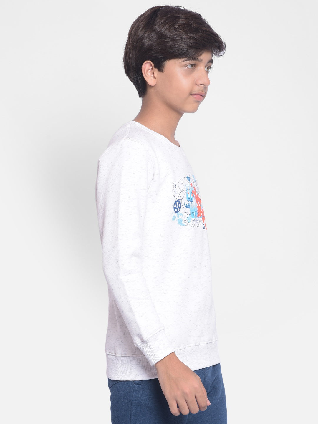 White Printed Sweatshirt-Boys Sweatshirt-Crimsoune Club