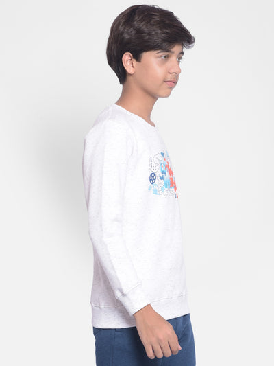 White Printed Sweatshirt-Boys Sweatshirt-Crimsoune Club