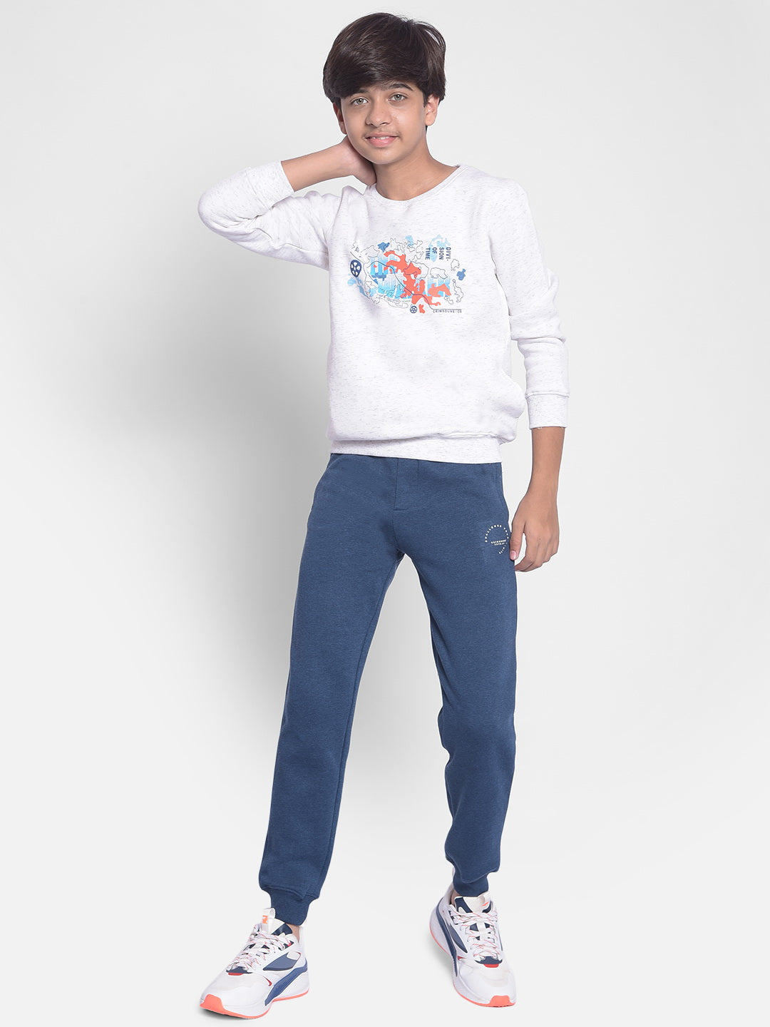 White Printed Sweatshirt-Boys Sweatshirt-Crimsoune Club