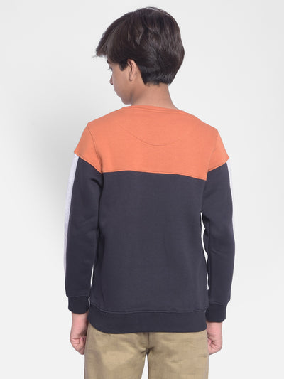 Orange Printed Sweatshirt-Boys Sweatshirt-Crimsoune Club