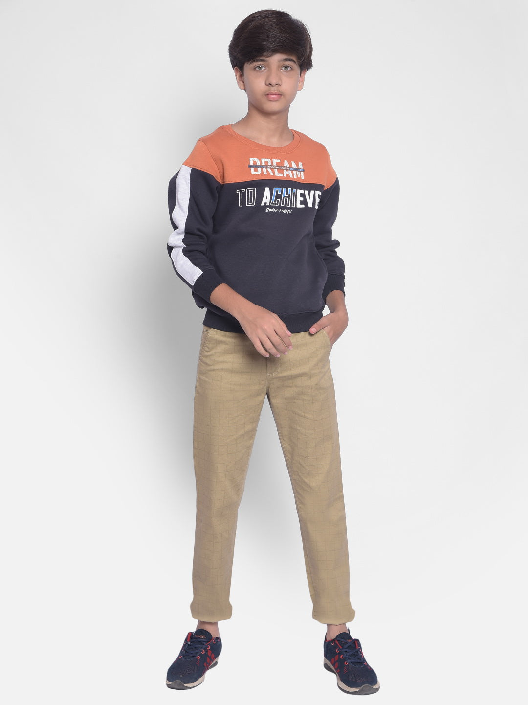 Orange Printed Sweatshirt-Boys Sweatshirt-Crimsoune Club