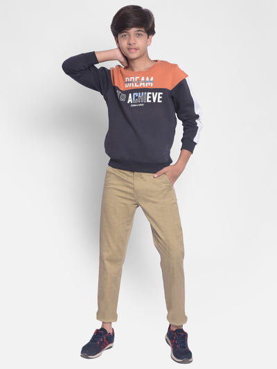 Orange Printed Sweatshirt-Boys Sweatshirt-Crimsoune Club