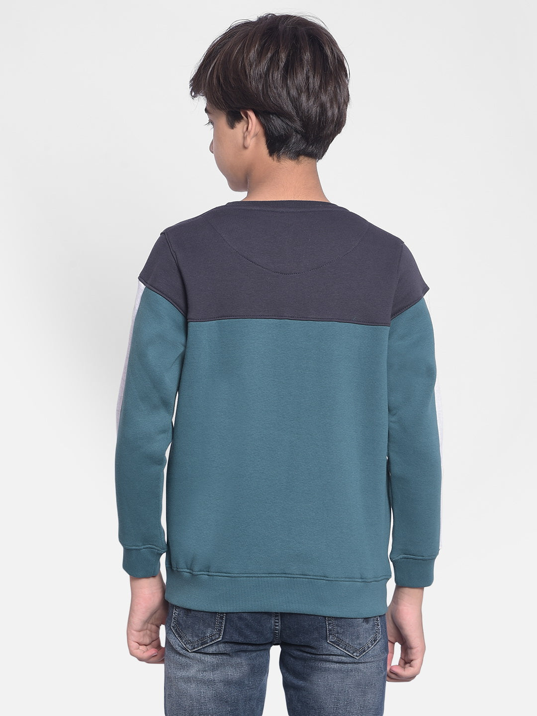 Green Printed Sweatshirt-Boys Sweatshirt-Crimsoune Club