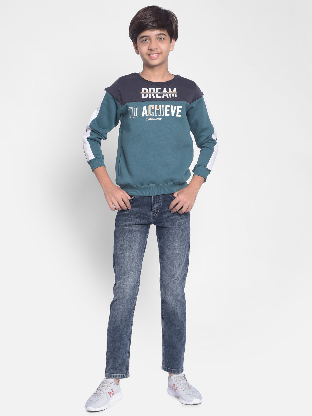 Green Printed Sweatshirt-Boys Sweatshirt-Crimsoune Club