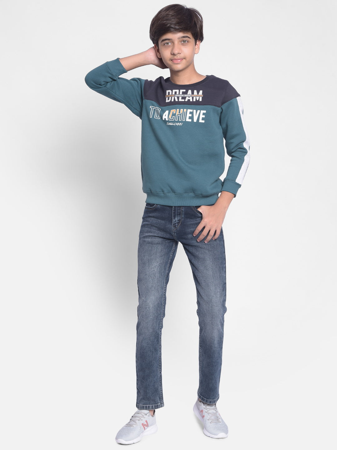 Green Printed Sweatshirt-Boys Sweatshirt-Crimsoune Club