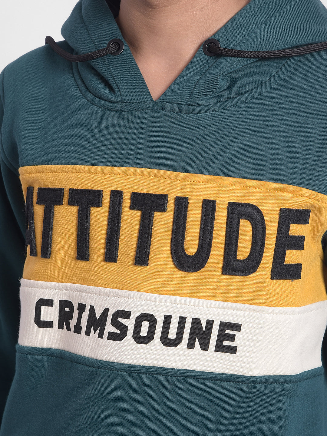 Green Printed Hooded Sweatshirt-Boys Sweatshirts-Crimsoune Club