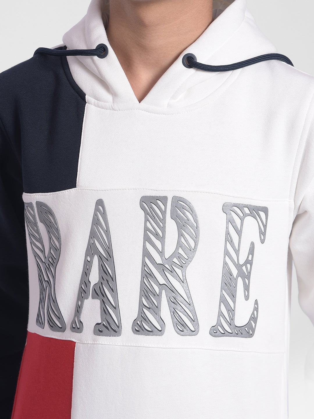 White Colourblocked Hooded Sweatshirt-Boys Sweatshirts-Crimsoune Club