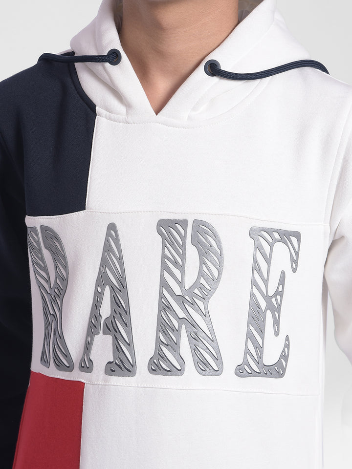 White Colourblocked Hooded Sweatshirt-Boys Sweatshirts-Crimsoune Club