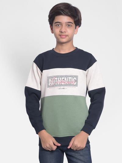 Olive Printed Sweatshirt-Boys Sweatshirt-Crimsoune Club