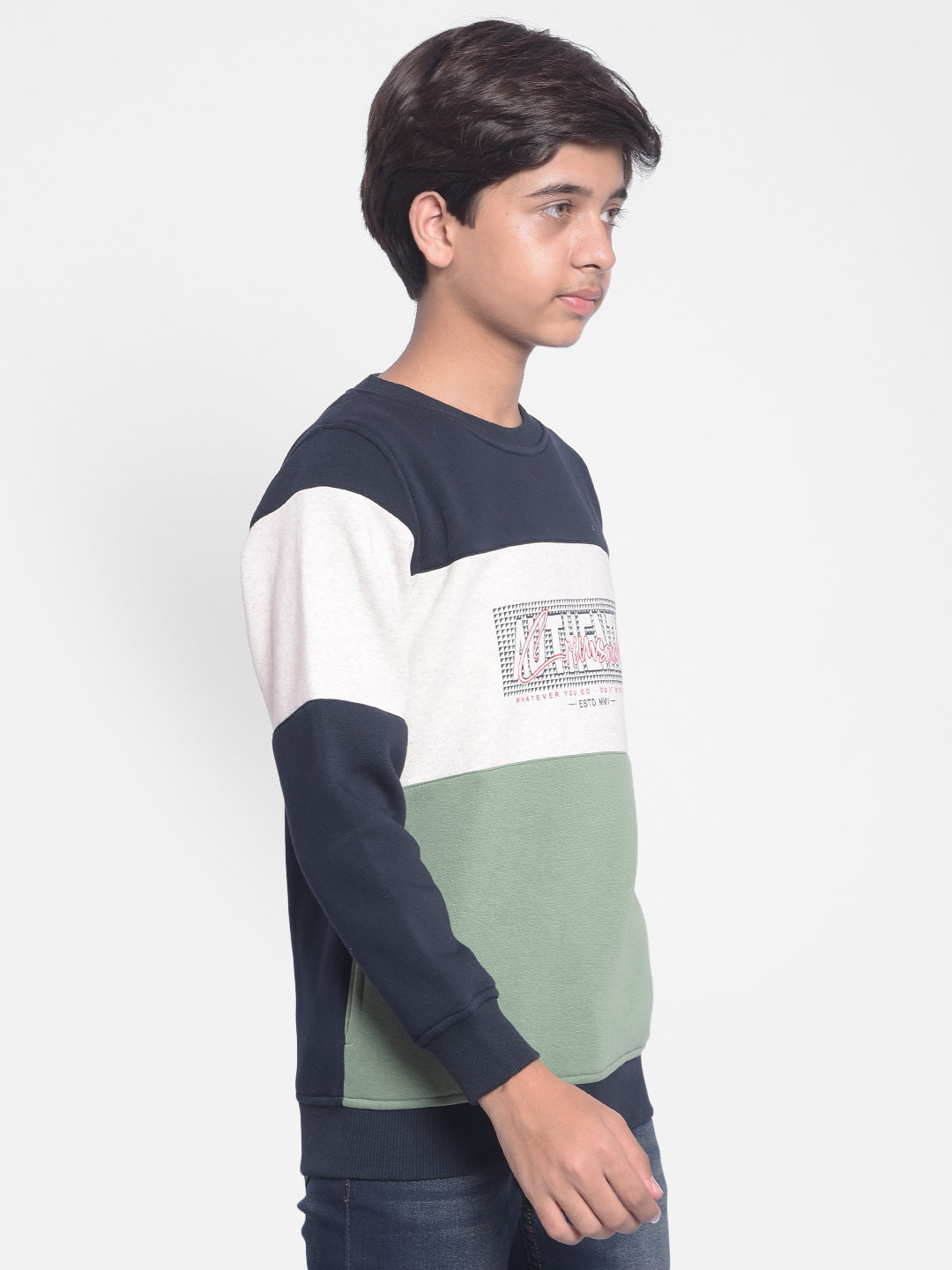 Olive Printed Sweatshirt-Boys Sweatshirt-Crimsoune Club