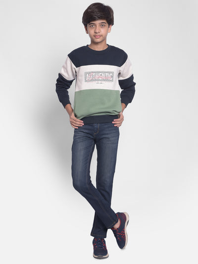 Olive Printed Sweatshirt-Boys Sweatshirt-Crimsoune Club