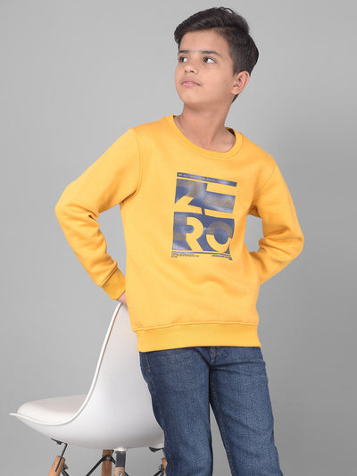 Mustard Printed Sweatshirt-Boys Sweatshirts-Crimsoune Club