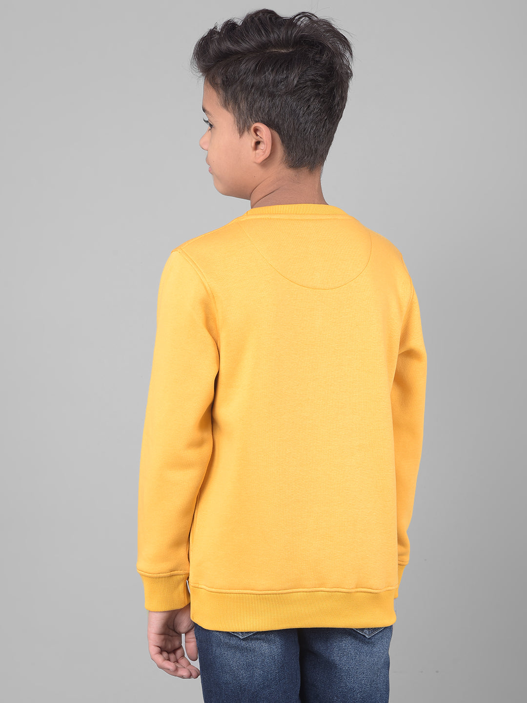 Mustard Printed Sweatshirt-Boys Sweatshirts-Crimsoune Club