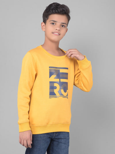 Mustard Printed Sweatshirt-Boys Sweatshirts-Crimsoune Club