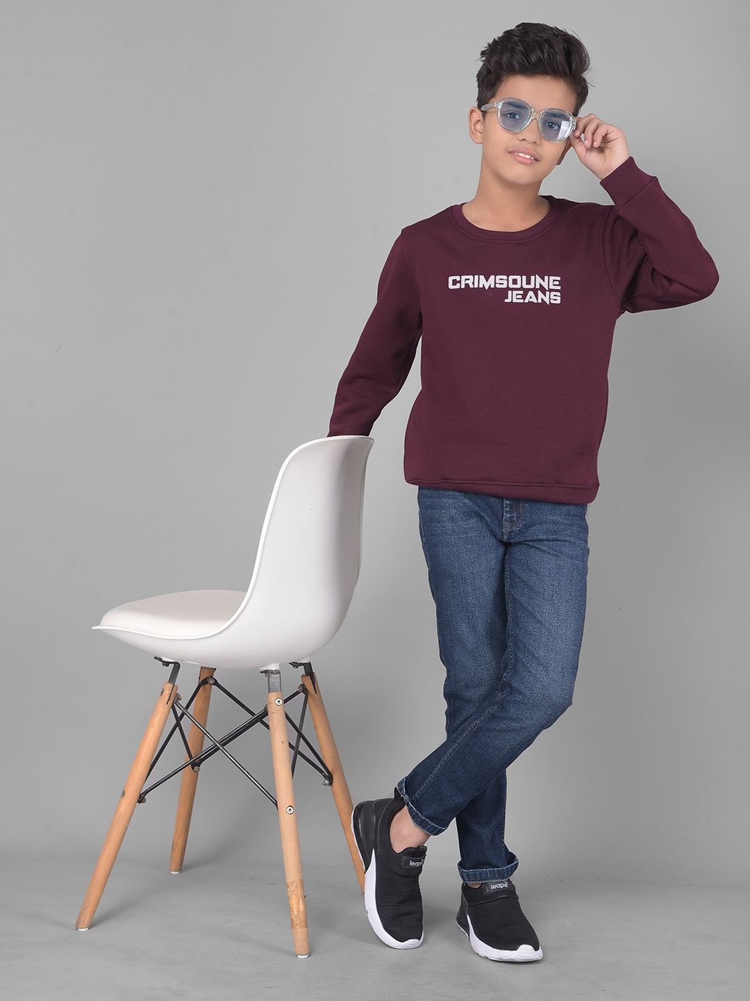 Wine Printed Sweatshirt-Boys Sweatshirts-Crimsoune Club