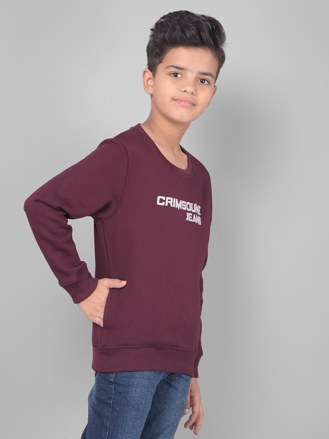 Wine Printed Sweatshirt-Boys Sweatshirts-Crimsoune Club